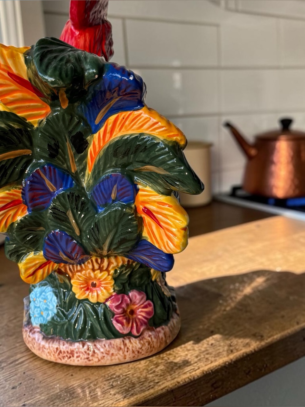 Floral Rooster Cookie Jar - Picture 2 of 6